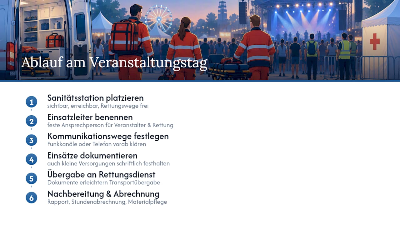 So läuft die Koordination am Veranstaltungstag ab — overview diagram