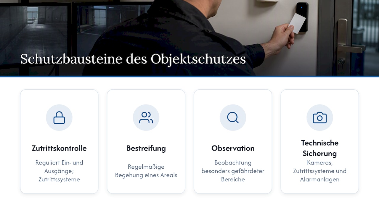 Übersicht der personellen und technischen Schutzvorkehrungen